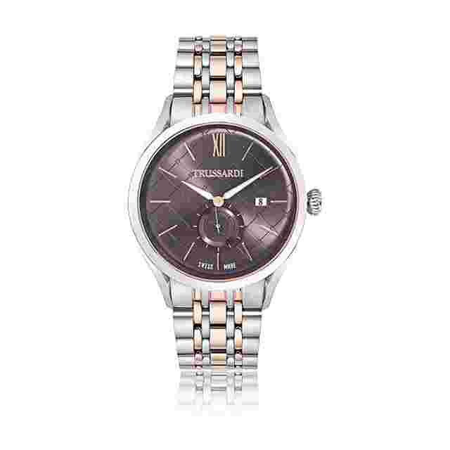 Mens Wristwatch TRUSSARDI MILANO R2453105002 Steel Gold Rose Gray SWISS MADE