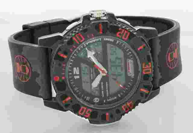 Coleman Men's 40825 Ana Digi Dual Time Sport Watch water resistant Black & Red