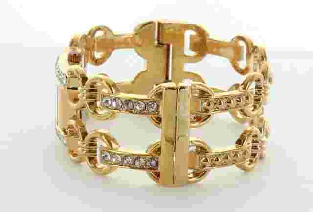 Vintage Embassy by Gruen Ladies Watch with Stone two Tone  GEM3446L no box