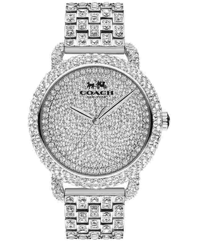 COACH 14502364 Delancey Swarovski Crystal Pave Dial Silver Tone Women's Watch