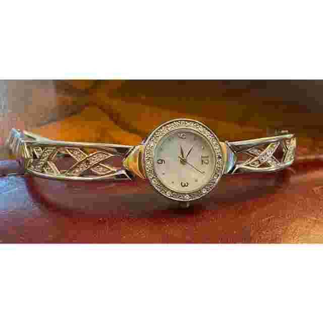 Women's 18mm Two Tone Allude Watch, MOP Face, Crystal Accents
