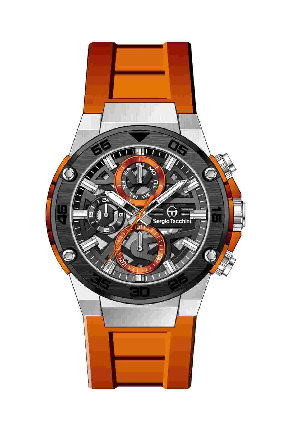 Sergio Tacchini ST.3.10006.1 Orange Tone Multifunctional Men's Wristwatch