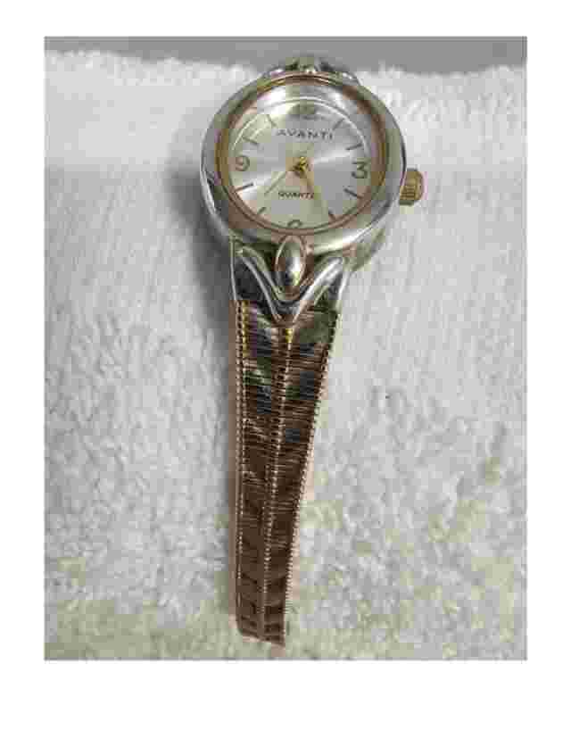 Women’s Vintage Avanti Two Tone Watch Stainless Steal Sizable Watch Band (1476)
