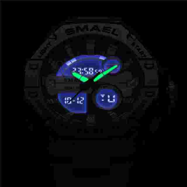 SMAEL Men Sport Watches Fashion Digital Quartz Steel Wristwatch Males LED Watch