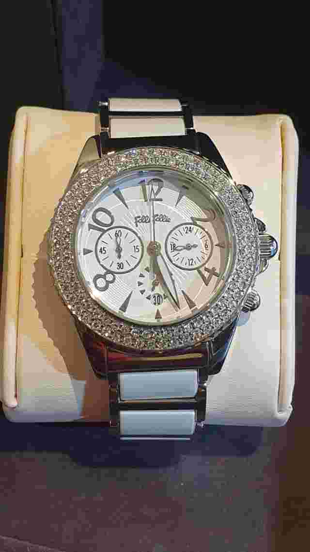 Folli Follie Quartz Chronograph 38mm Crystal, S/Steel & Ceramic Watch