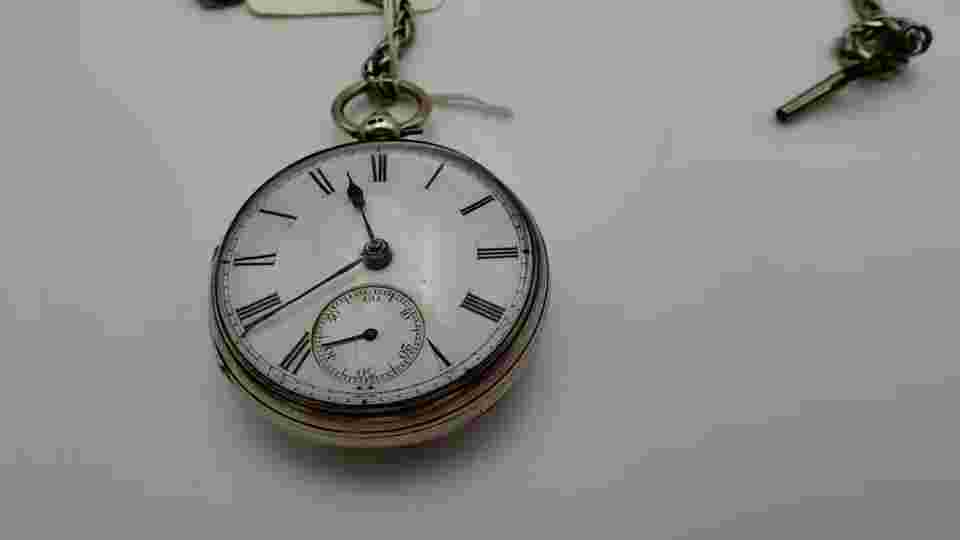 Rare Antique Sterling London circa 1870 William Hammon Fusee pocket watch -Works