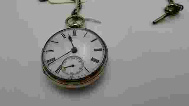 Rare Antique Sterling London circa 1870 William Hammon Fusee pocket watch -Works