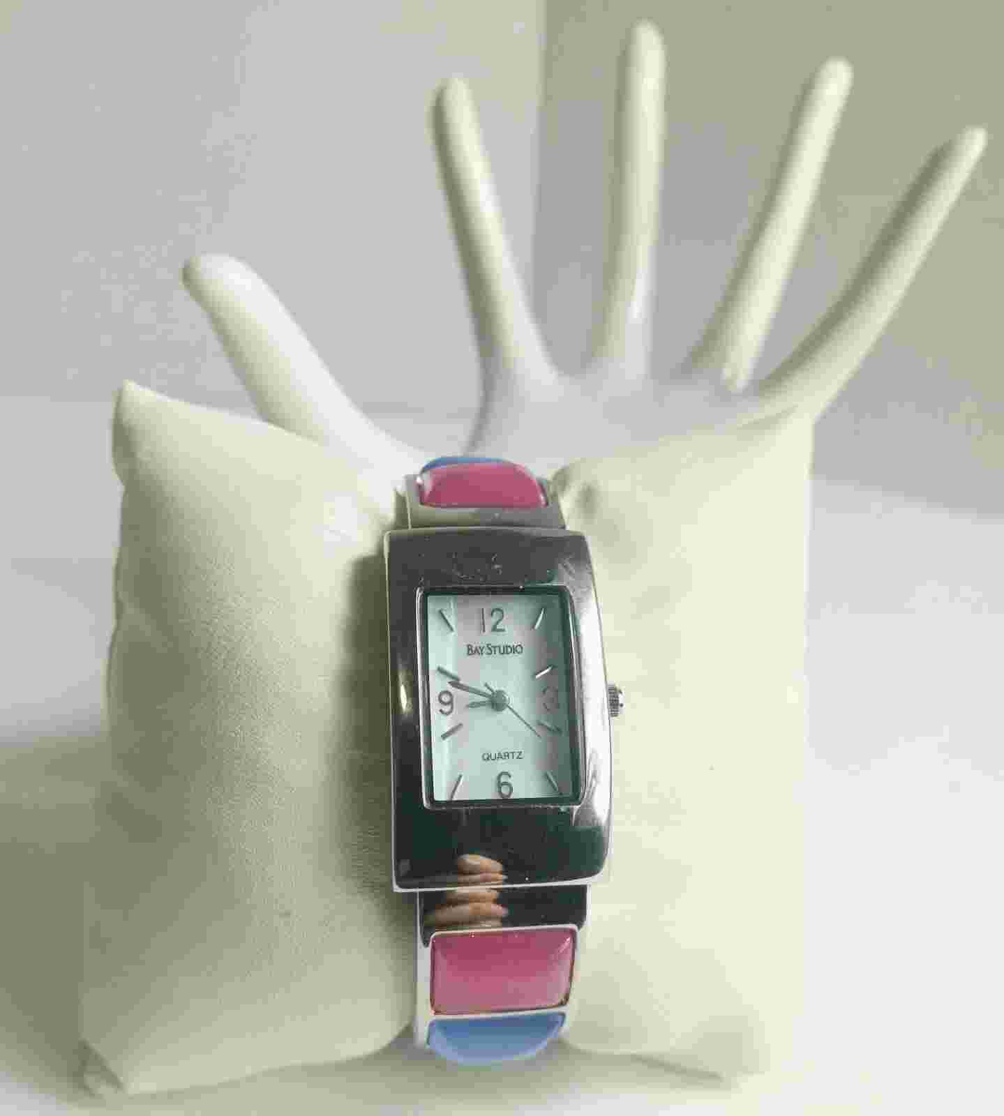 Bay Studio Multicolor Cuff Band and Mother Pearl Stainless Steel Watch