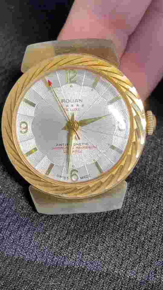 Vtg ROUAN Men’s Manual De luxe Antimagnetic Swiss Made Durable Works Face Only