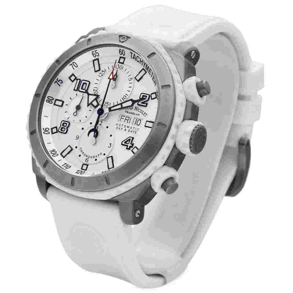 Armand Nicolet T616B-AG-9610B Stainless Steel Ivory Rubber Automatic Men's Watch
