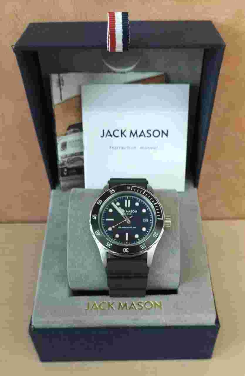 Jack Mason Diver Watch JM-D101-001 Black dial SS Used from Japan
