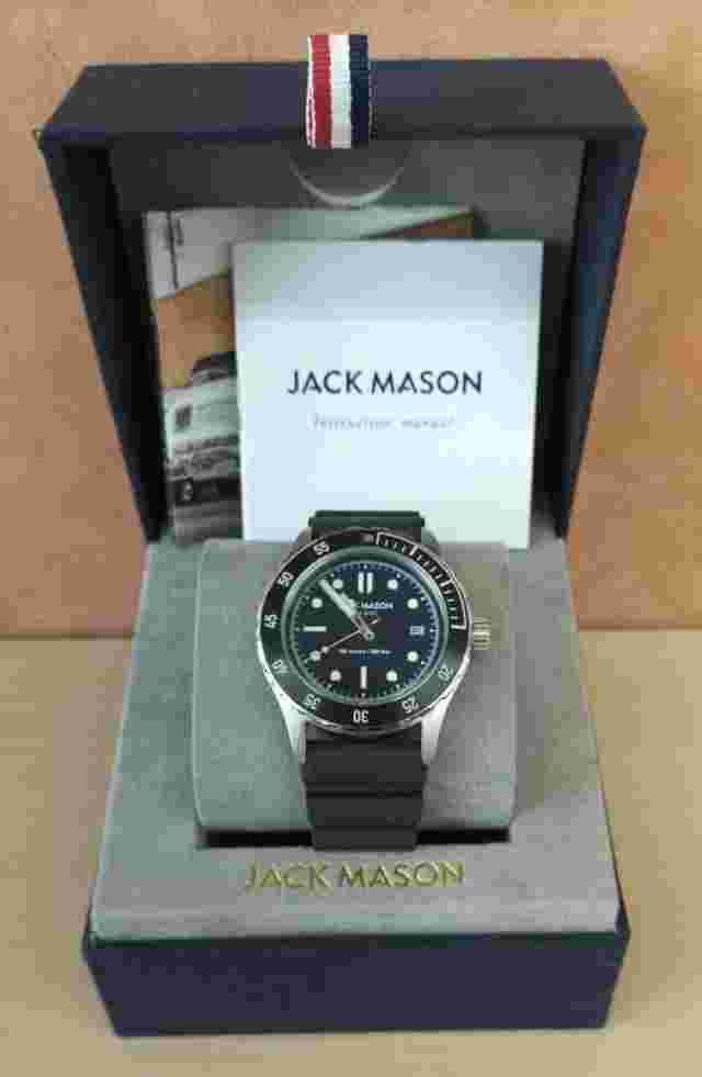Jack Mason Diver Watch JM-D101-001 Black dial SS Used from Japan