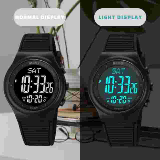 CakCity Digital Watch for Women Waterproof Stopwatch Sports Black/Black