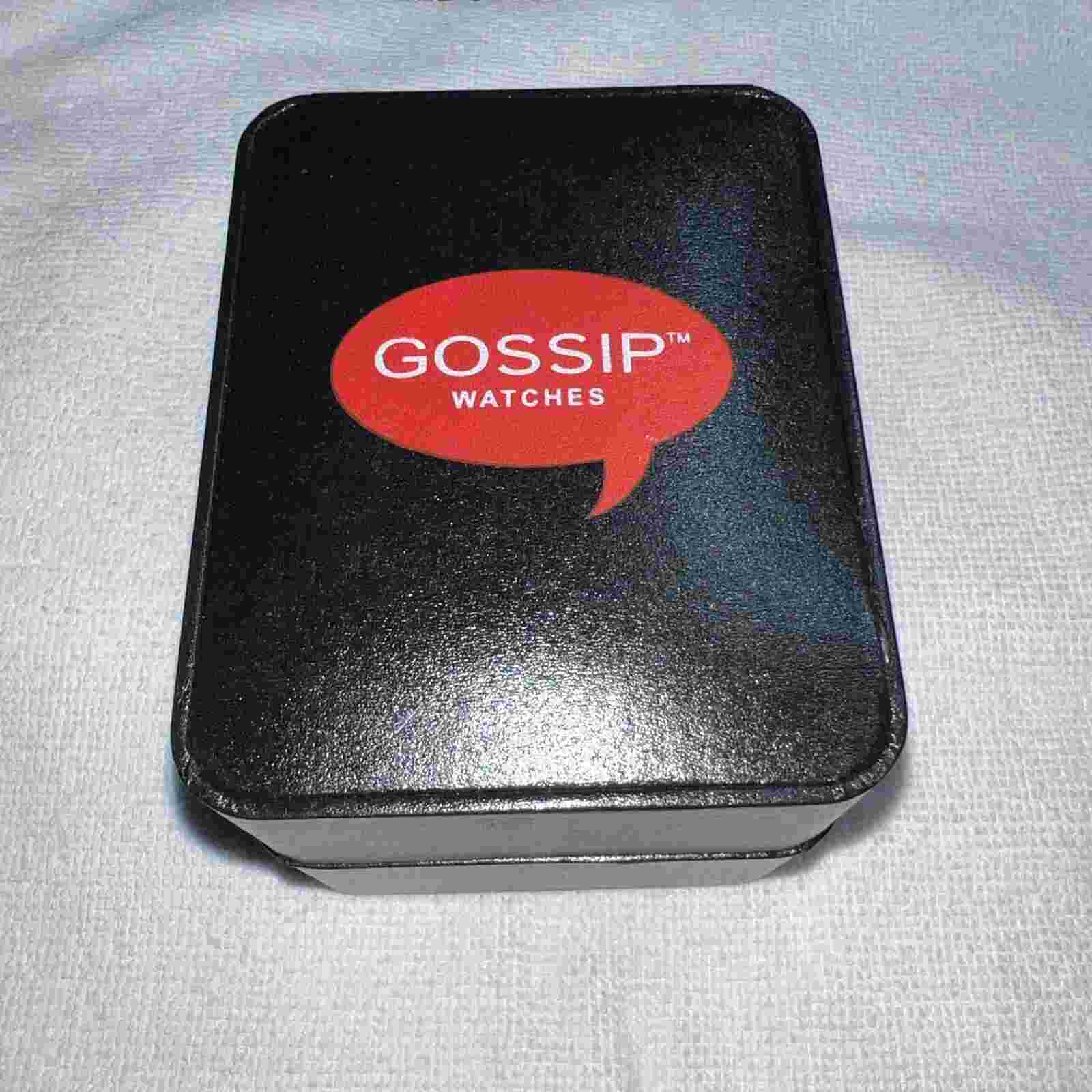 Gossip Silver Tone Watch Pink Silicone Band 6"-7.75" New Battery Never Worn