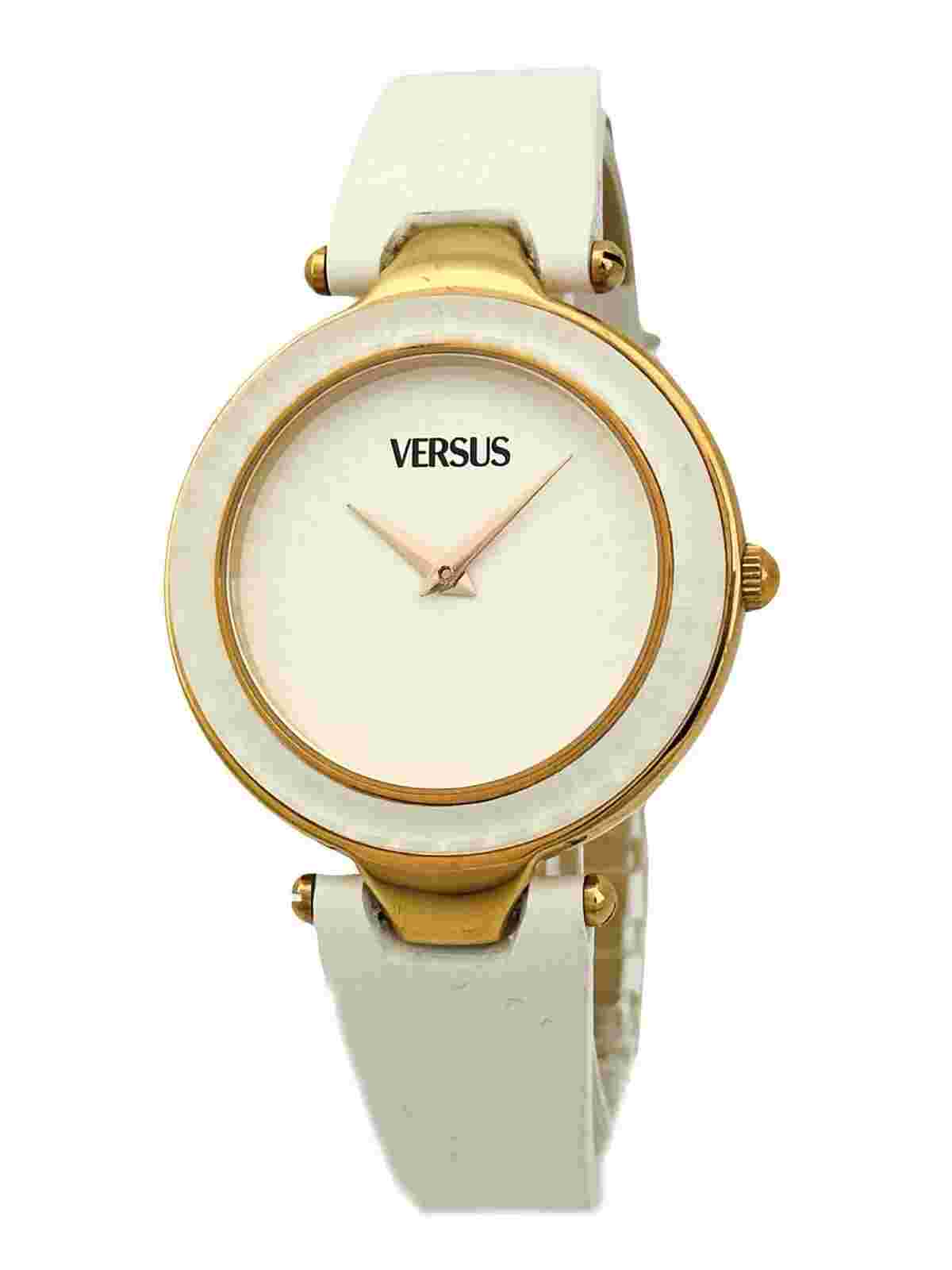 Versus by Versace SQ1010013 Sertie White Dial Textured Glass Bezel Strap Watch