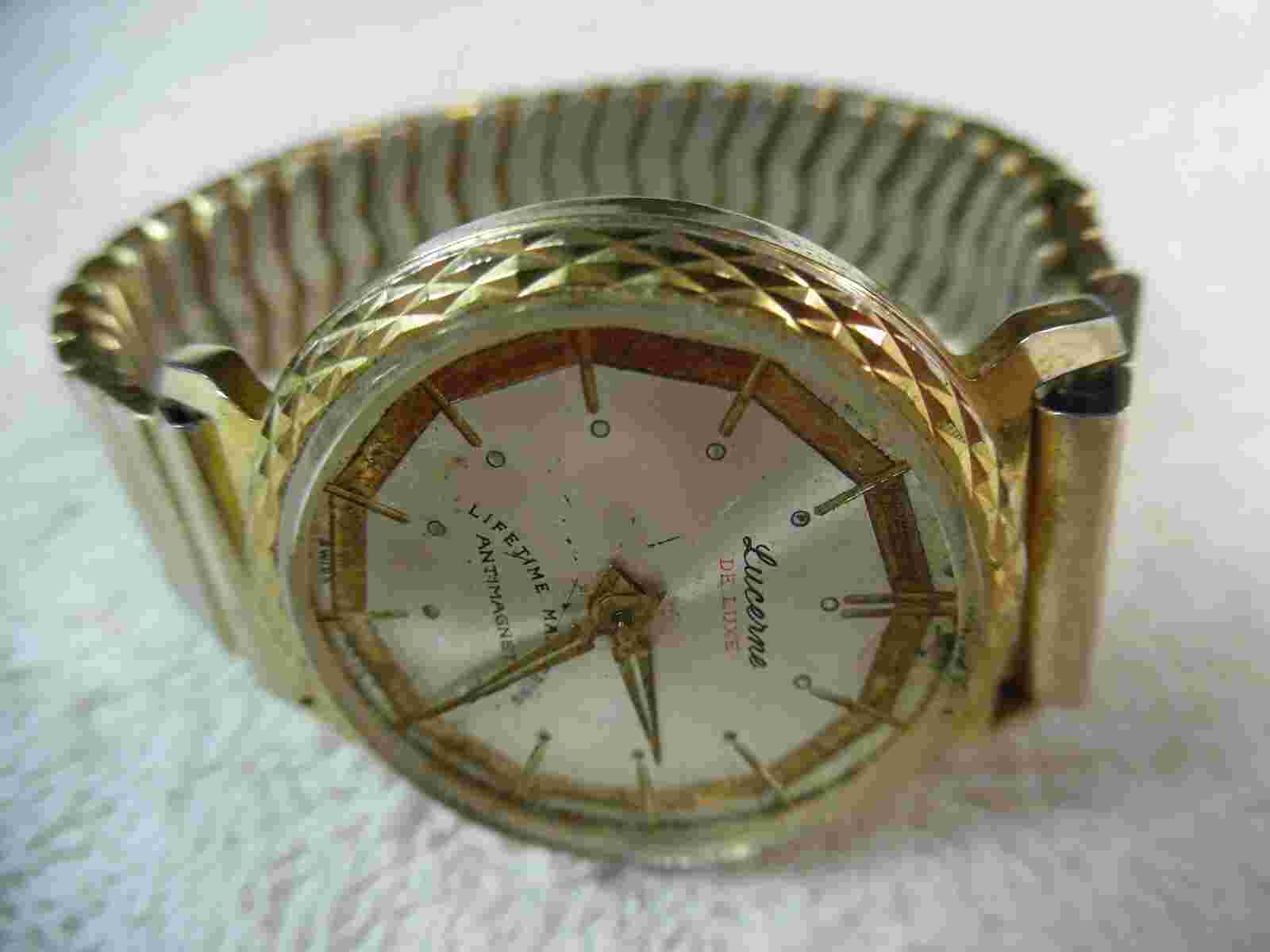 Lucerne Lifetime Mainspring Swiss Watch Antimagnetic Diamond Tool Runs 160-27LL
