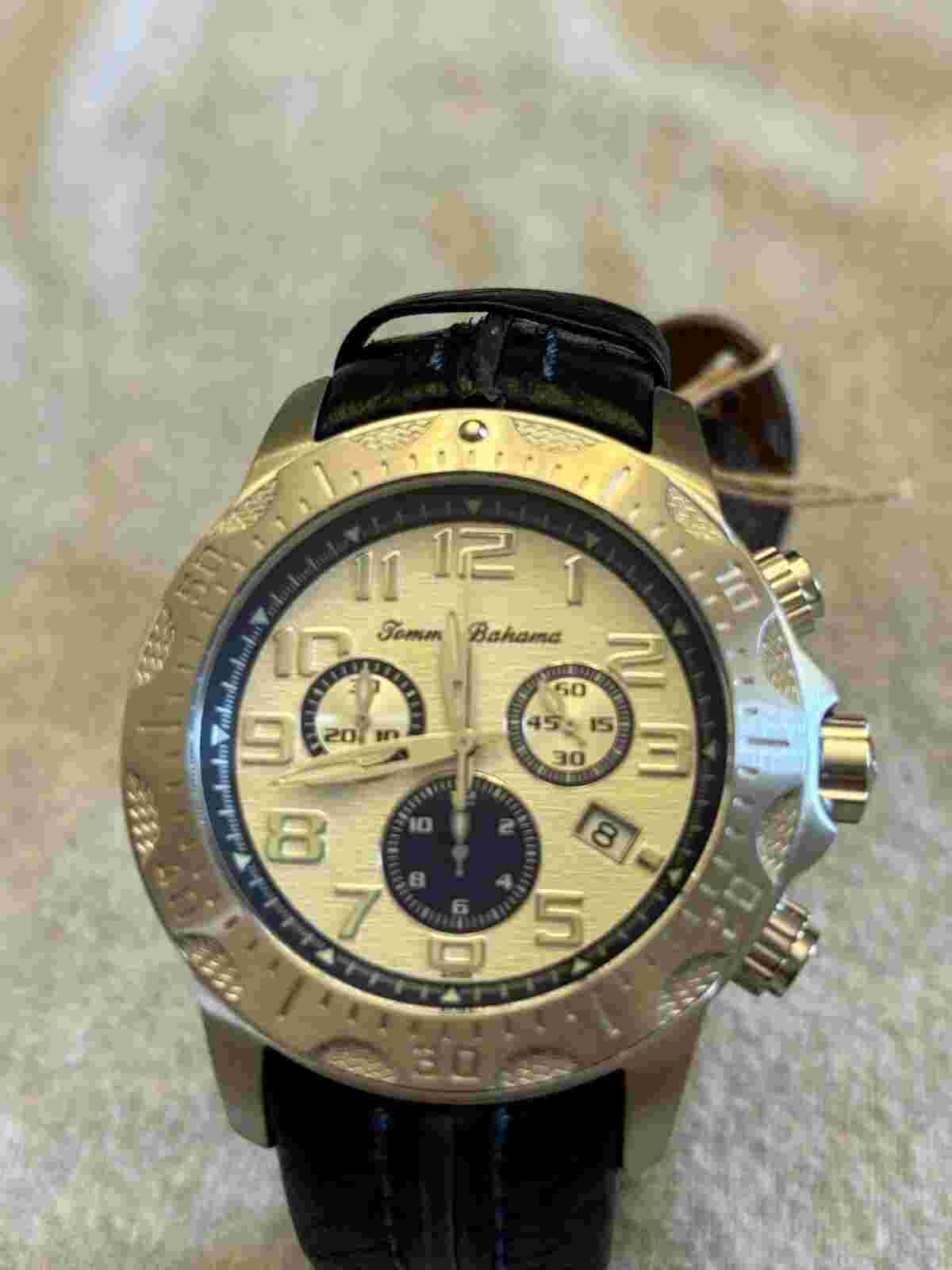 Tommy Bahama TB1060 Men’s Chronograph Watch With Leather Strap