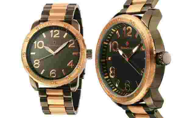 NEW Bernoulli 9361 Men’s Arion Collection Rose Gold Two Tone Large Manly Watch