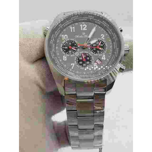 Charles Hutton Aristocrat Dual Time Grey Dial Steel Men's Watch $285 MSRP