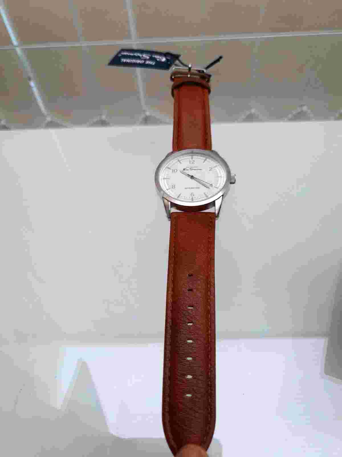 BEN SHERMAN Watch Brown Leather Strap Easy To Read Lightweight Gift For Him (1