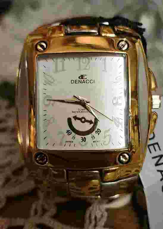 DENACCI Water-Resistant Watch w/ New Battery Japan Movement-New Men's