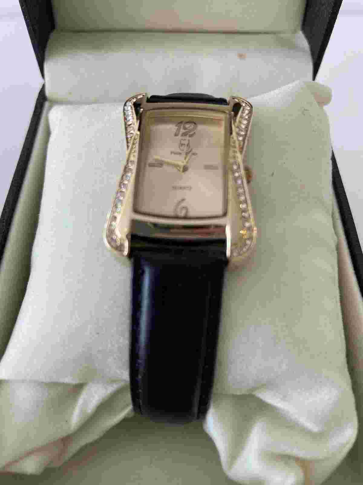 Ladies Philip Mercier Stainless Steel Quartz Gold Watch Diamanté CY-973X-CNL NEW