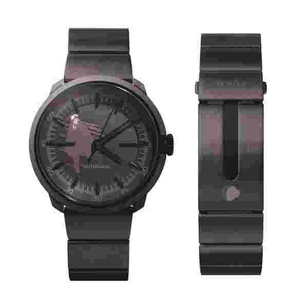 Sony Wena Wrist Three Hands Premium Black-black Jack Edition Wnw-sb12a/b Stand