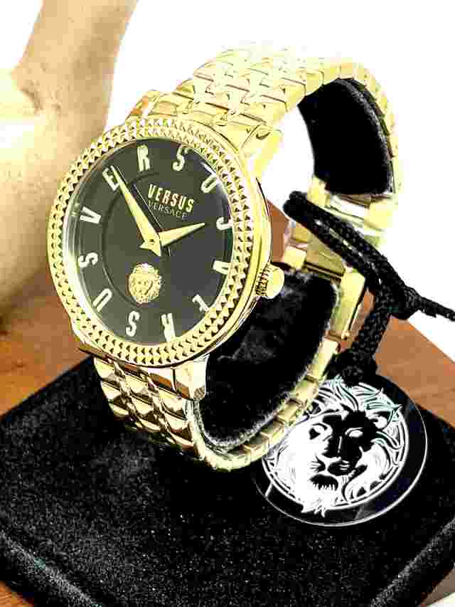 Versus by Versace Women's Watch VSPEU519 Black Dial Gold Stainless Steel 38mm