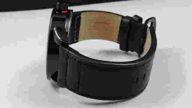 Deporte 9721 Men's Curve Series Genuine Leather Casual Black & Orange Watch