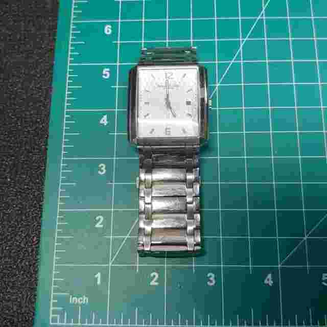 Kenneth Cole Stainless Steel Japan Movement Square Face Mens Quartz Watch