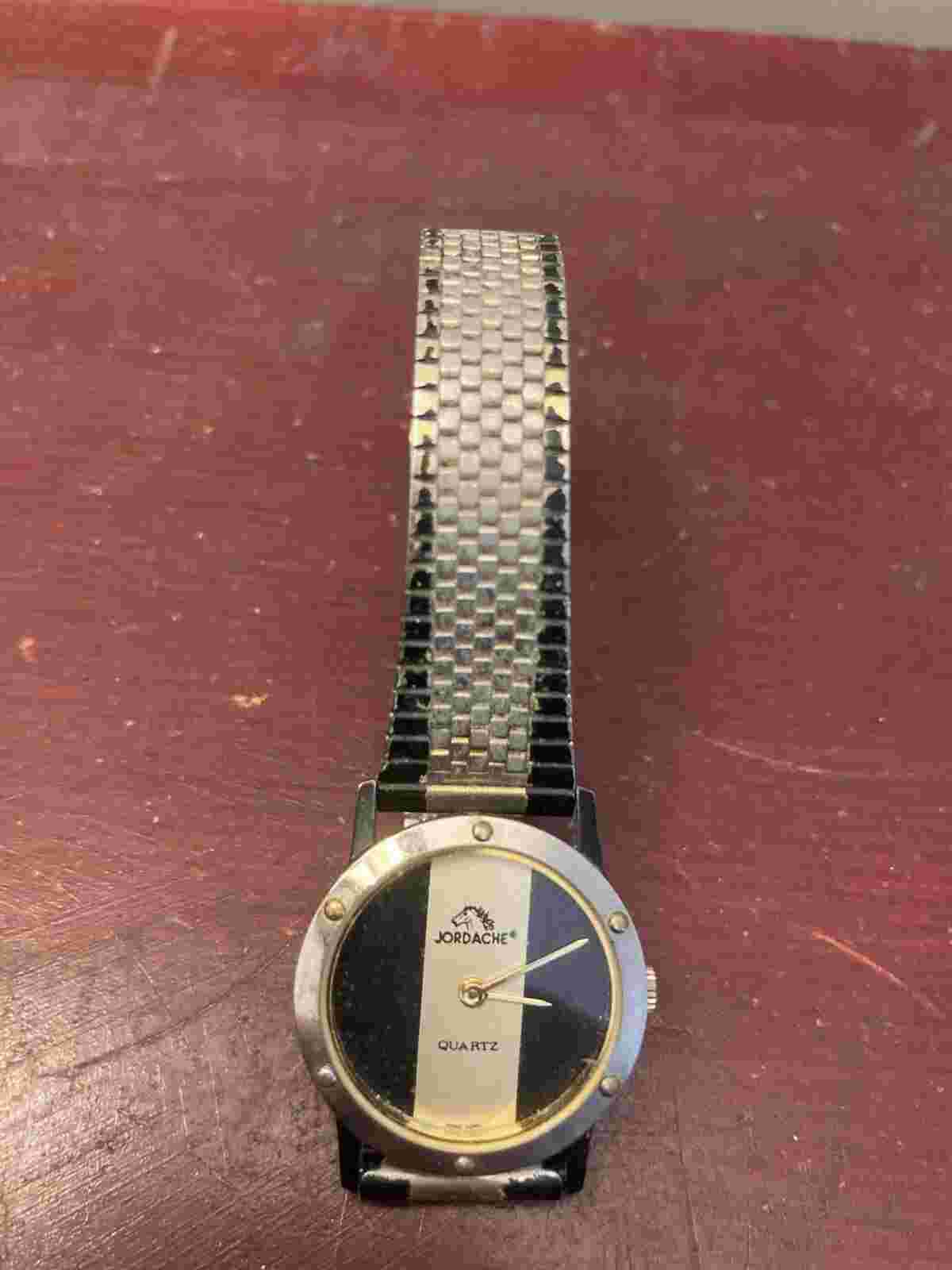 Jordache Quartz Vintage Black And Gold Wristwatch Hong Kong