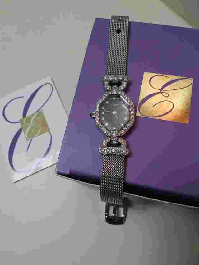 Elizabeth Taylor Midnight Romance Watch Rhinestone Mesh Band
