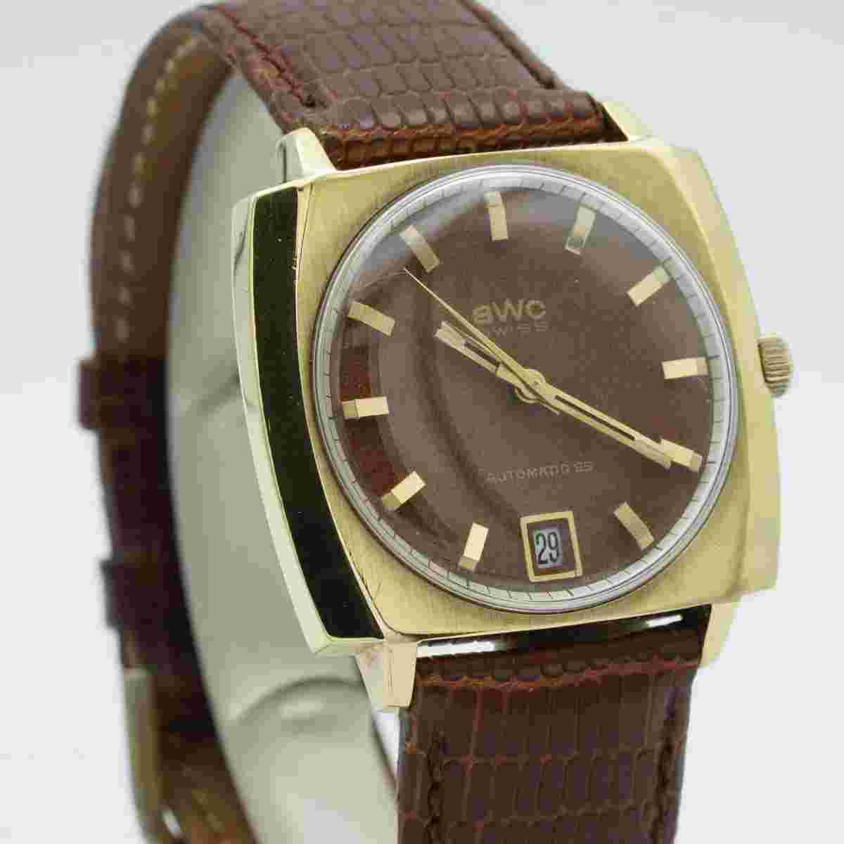 BWC Automatic Men's Watch Courage Steel 1 11/32in Vintage RAR 2 Wrist Watch