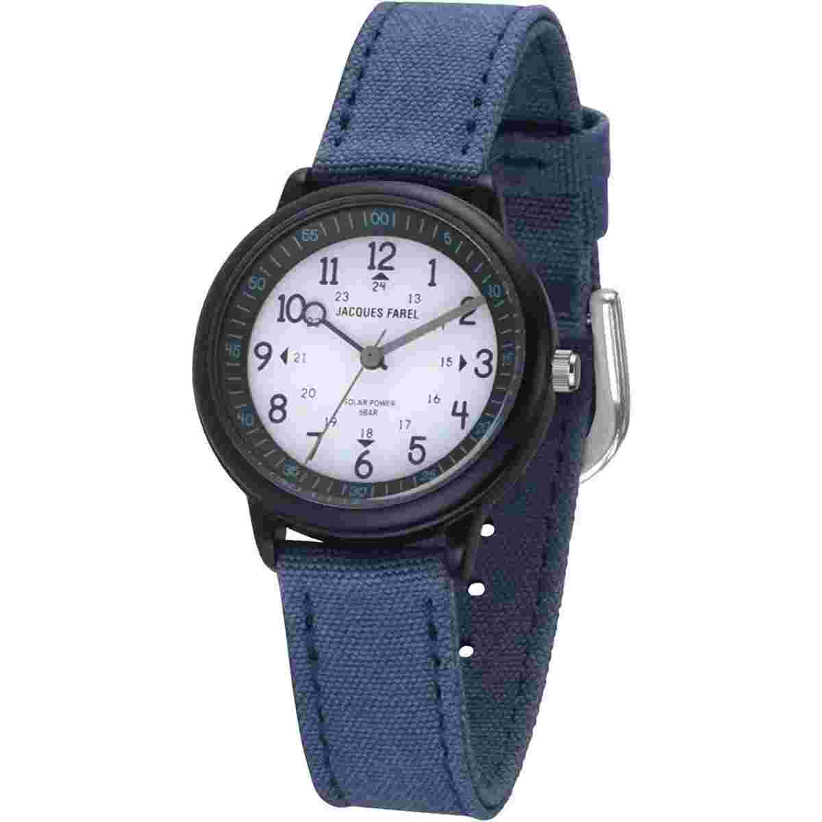 Jacques Farel Children's Solar Watch Quartz Girls ORSO 3050 Ice Blue