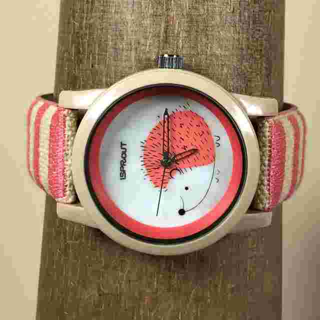 Sprout Women  Casual Hedgehog Biodegradable Corn Resin Case Quartz Watch 7 3/4"
