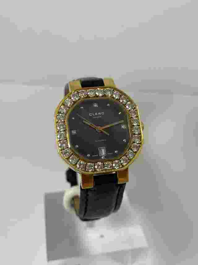 18K GOLD AND DIAMOND BEZEL CLERC LADIES DRESS WATCH
