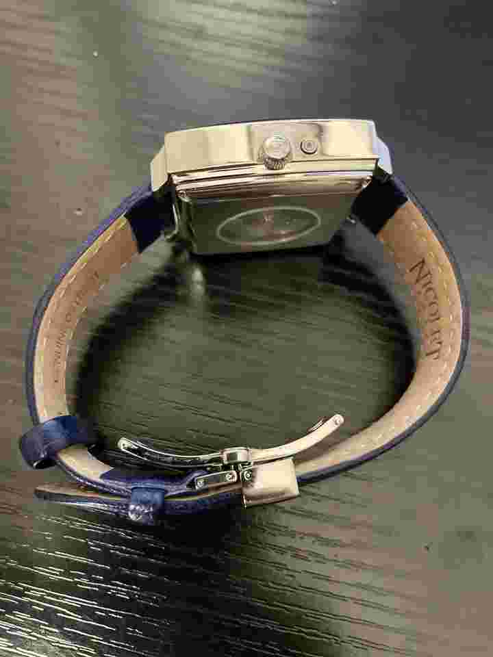 🔥Nicolet 1886 Automatic Genuine Ostrich Band Automatic Open Heart Watch