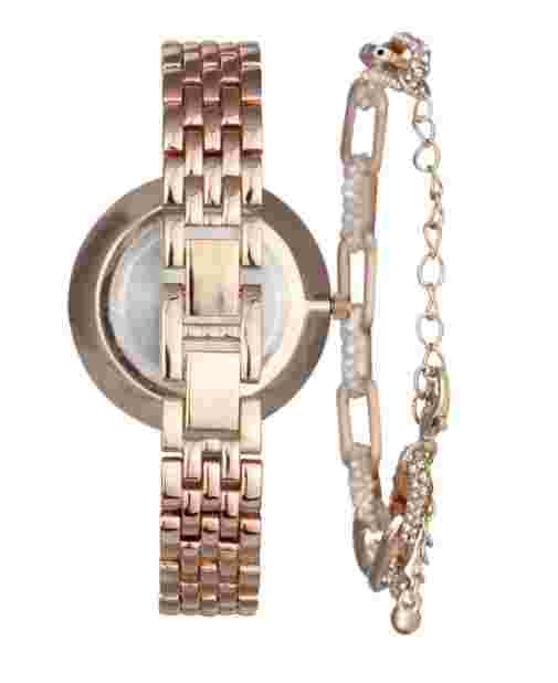 💛 INC Women's Rose Gold-Tone Bracelet Watch 38mm Gift Set-Brand New💛