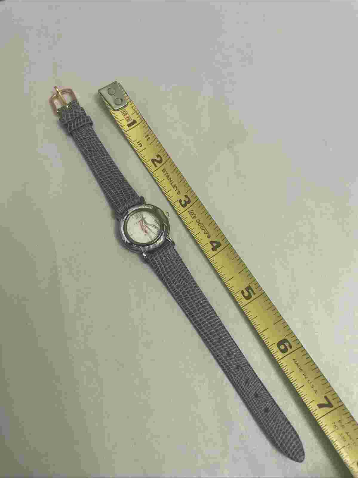 Vintage J.B Champion New York 24mm  White & Gray  Watch With Lizard Band