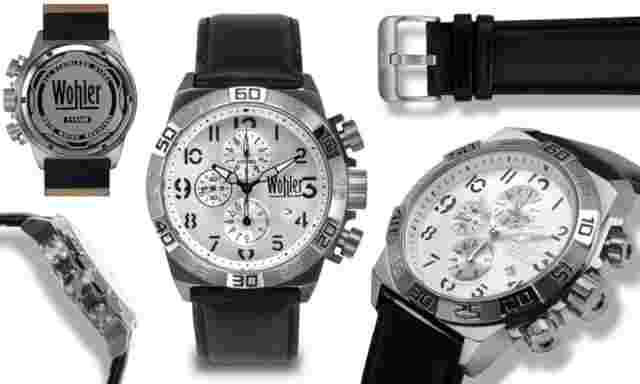 Men's Wohler 1159M Lorhard Collection Black Leather Sport Style Watch Working