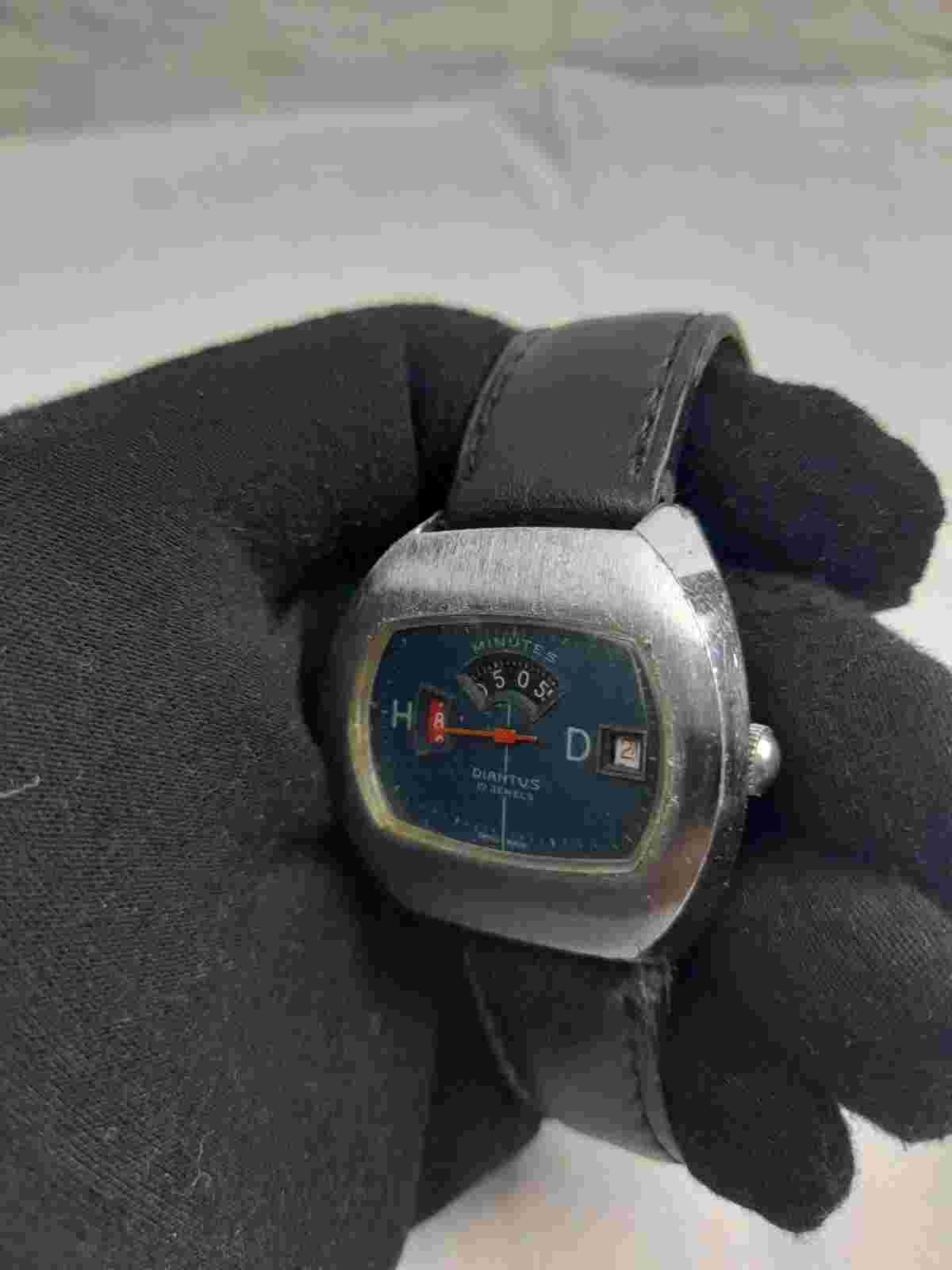 Rare Vintage Minutes Diantus Watch Digital Jump Hour Mechanic Wristwatch