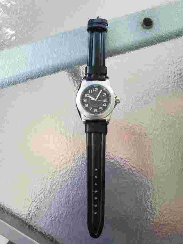 No boundaries Advance NB94500W date silver tone black band Watch Japan Movement