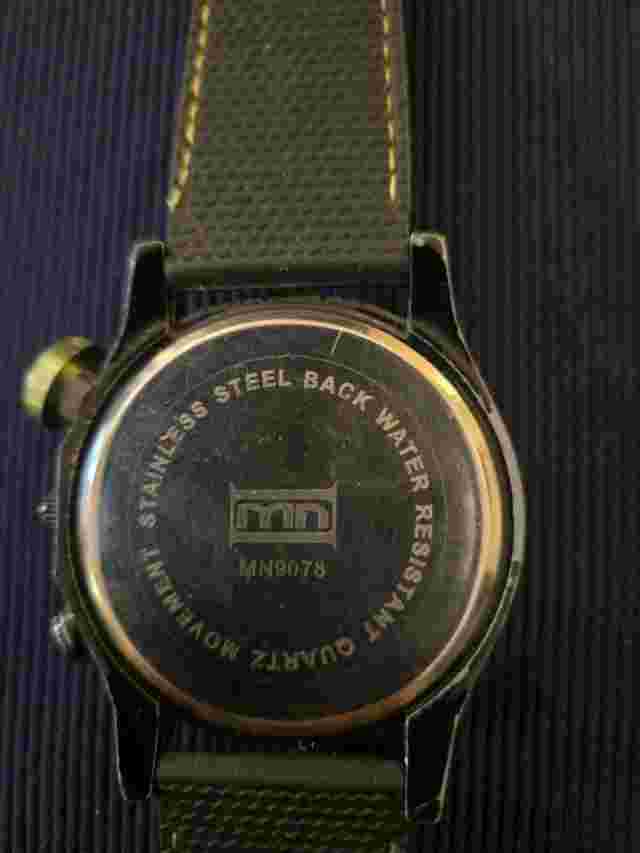 Mark Naimer WR Black & Green Silver Retro Silicone Sport 9078 Watch Needs Batt