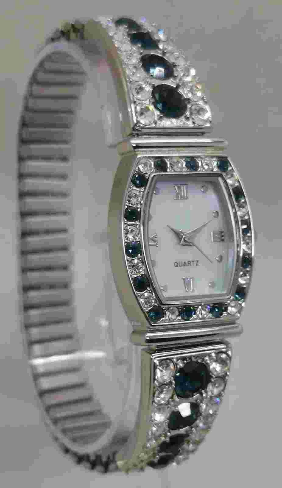 Danbury Mint Birthstone September Sapphire Blue Crystal Quartz Ladies Watch, Box
