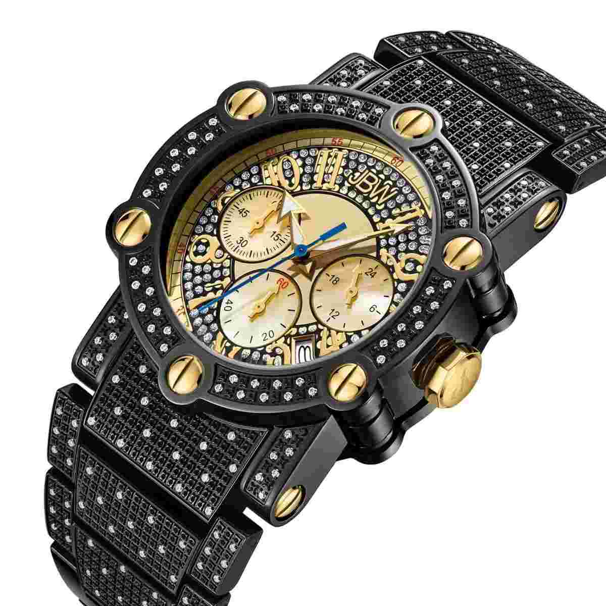£1400 Men's JBW Phantom 1 CTW 200 Real Diamonds Chronograph Watch JB-6215-200-C