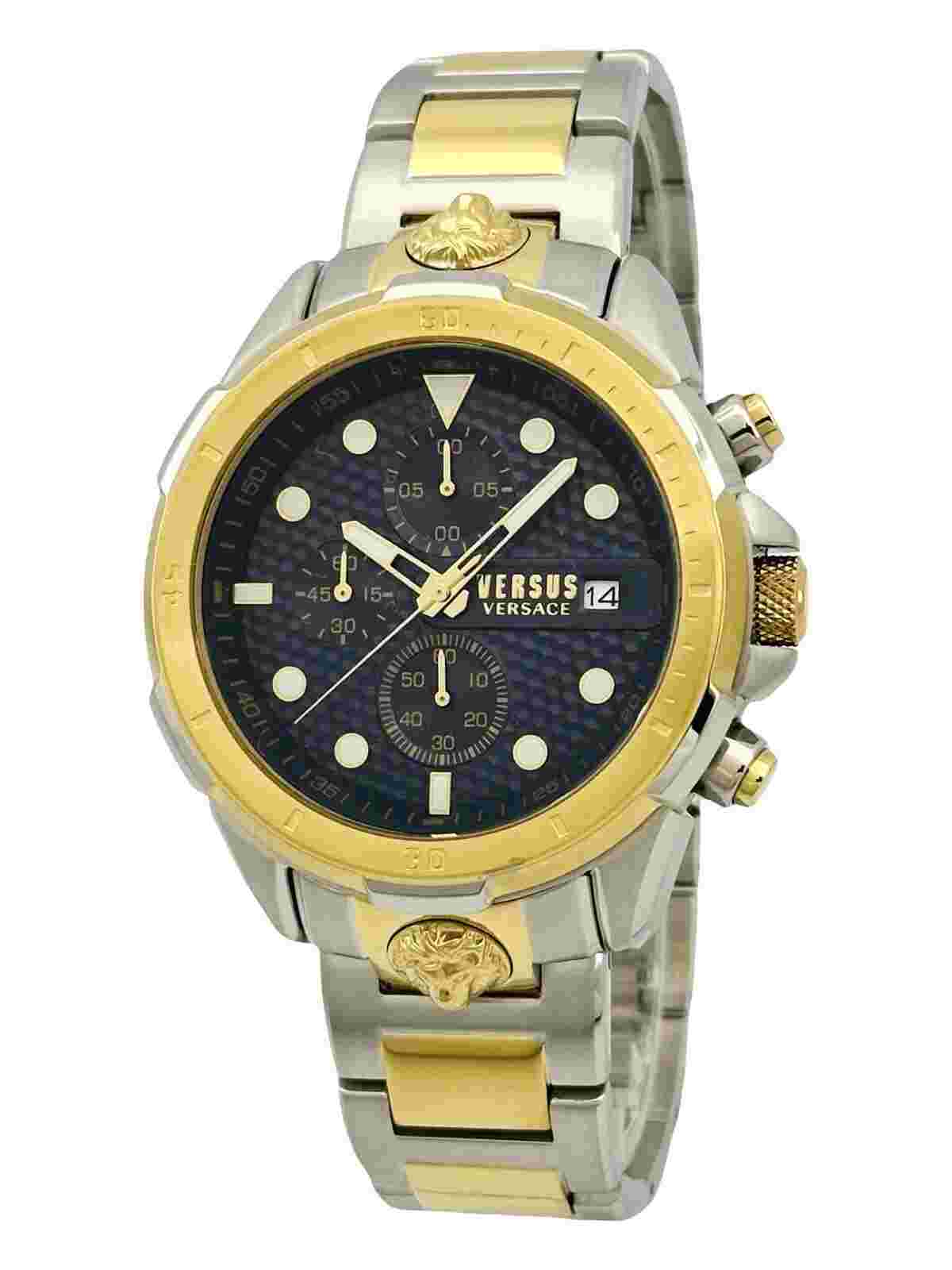 Versus by Versace VSPLP0519 Arrondissement Men's Blue Dial Two Tone Stainless