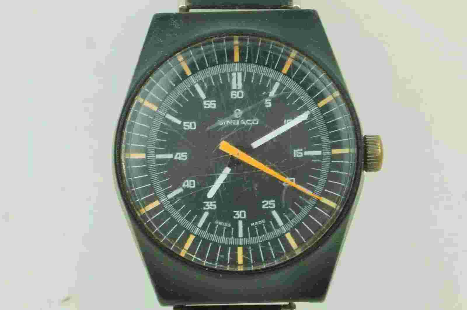 Vintage 1980s Sindaco PVD Diver Chronograph Watch Swiss Made