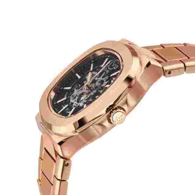 Gv2 By Gevril Men's 18118B Potente Skeletal Swiss Automatic IPRG Steel Watch