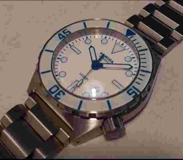 Armida A1 White/Blue Dial 1000m Diver Automatic Movement 45mm Stainless Steel