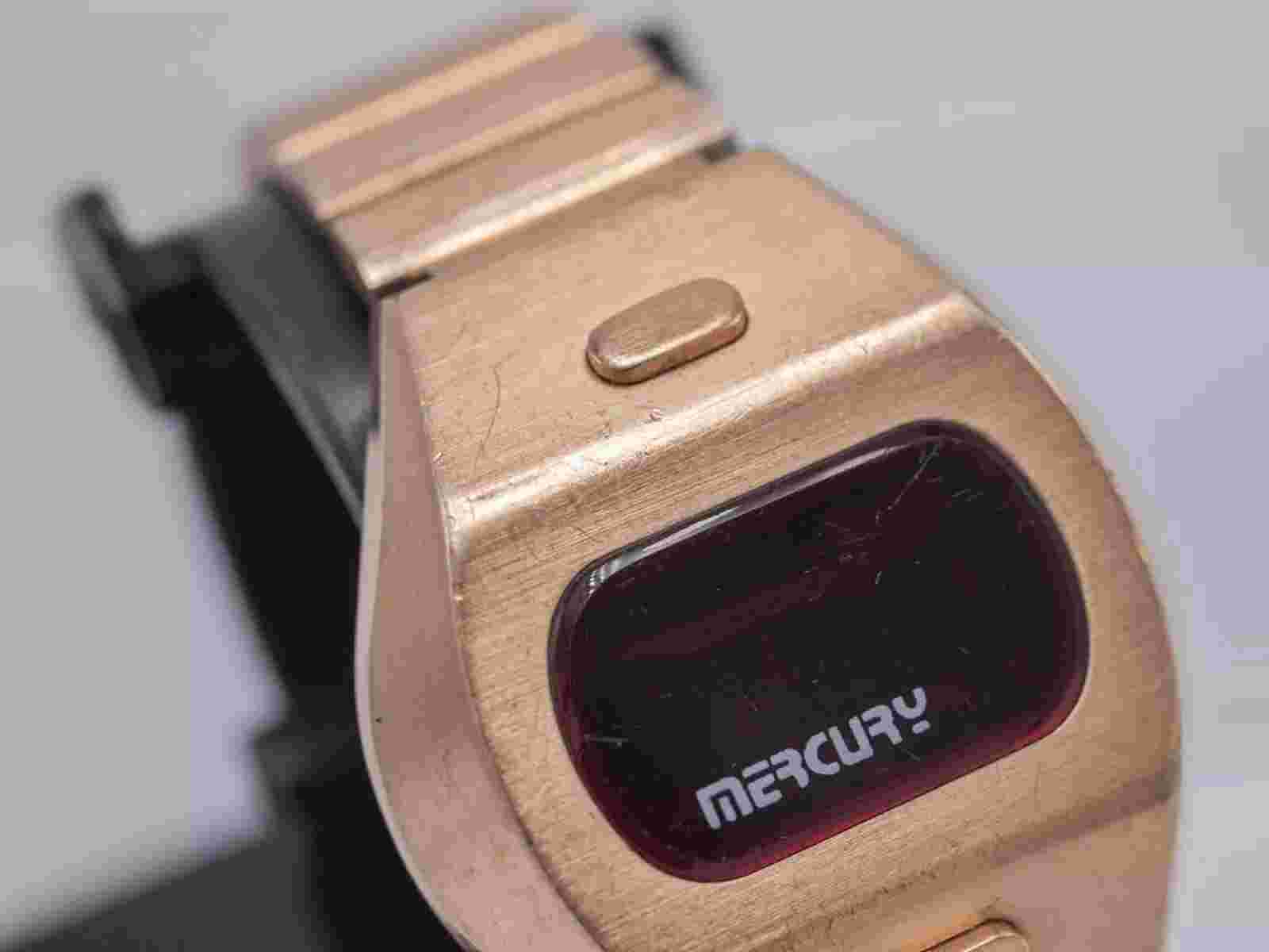 Rare - Mercury Front Button LED Watch Mid-Size 33mm - Corroded Movement! AS-IS